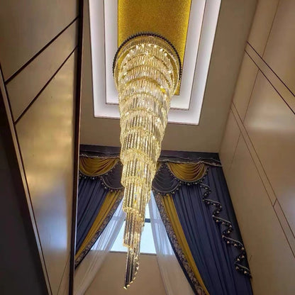 Spiral Crystal Chandelier For Foyer/ Staircase-Chandeliers-Deco Ranches-Deco Ranches