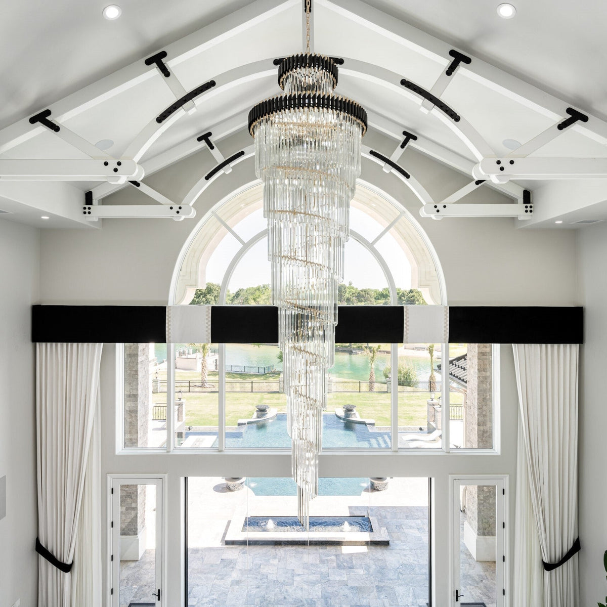Spiral Crystal Chandelier For Foyer/ Staircase-Chandeliers-Deco Ranches-Deco Ranches