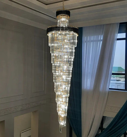 Spiral Crystal Chandelier For Foyer/ Staircase-Chandeliers-Deco Ranches-Deco Ranches