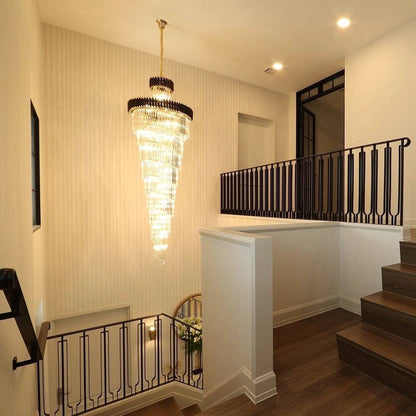 Spiral Crystal Chandelier For Foyer/ Staircase-Chandeliers-Deco Ranches-Deco Ranches