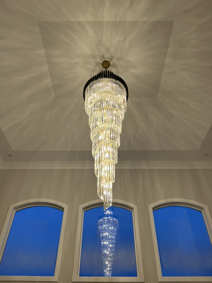 Spiral Crystal Chandelier For Foyer/ Staircase-Chandeliers-Deco Ranches-Deco Ranches