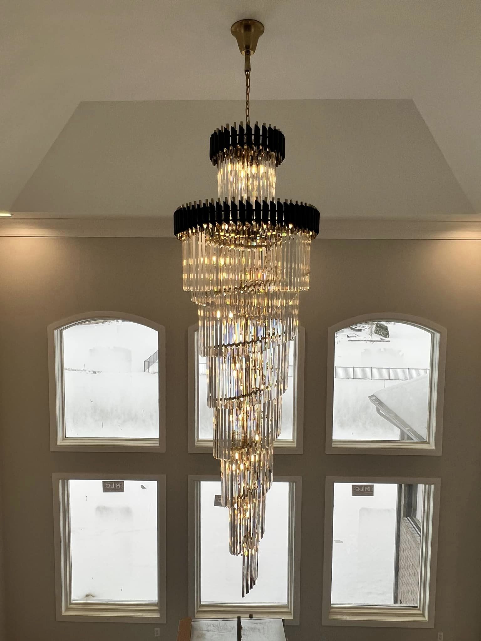 Spiral Crystal Chandelier For Foyer/ Staircase-Chandeliers-Deco Ranches-Deco Ranches