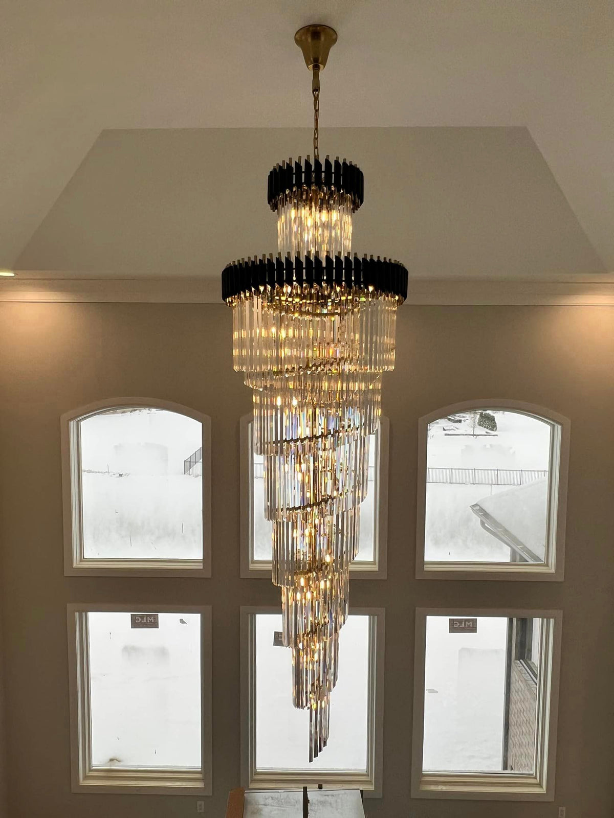 Spiral Crystal Chandelier For Foyer/ Staircase-Chandeliers-Deco Ranches-Deco Ranches