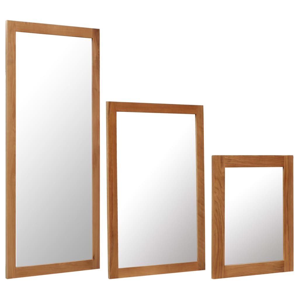 vidaXL Wall Mirror Solid Oak Wood Bathroom Bedroom Wardrobe Door Mirror Rustic Home Decor