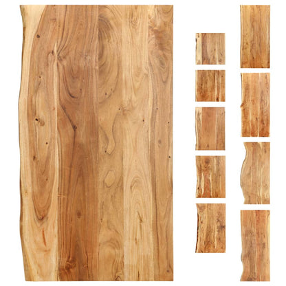 vidaXL Bathroom Countertop Solid Acacia Wood Vanity Top with Live Edges Wooden Worktop Rustic Style