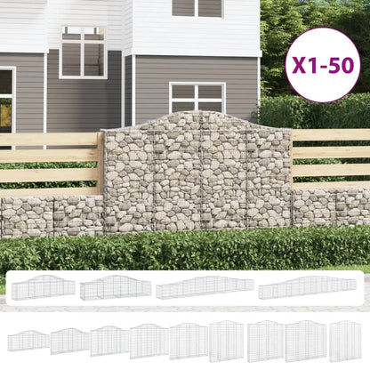 vidaXL Arched Gabion Basket Planter Galvanized Iron Outdoor Garden Wall Decorative Stone Cage Planter