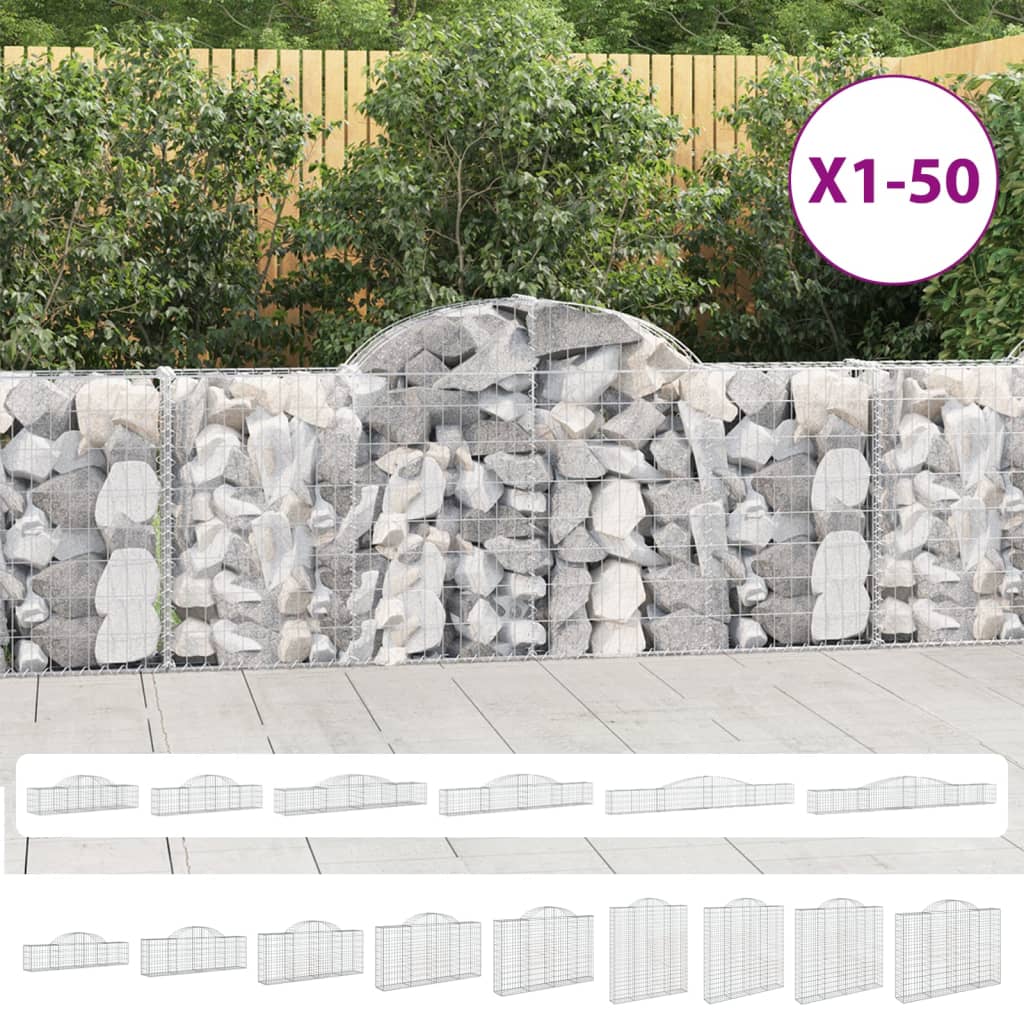 vidaXL Arched Gabion Baskets 8-Piece Set