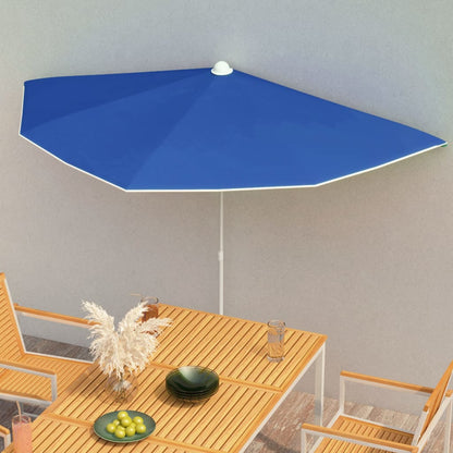 vidaXL Garden Half Parasol Outdoor Umbrella Sunshade with Pole UV Protective Patio Balcony Multi Colors - Deco Ranches