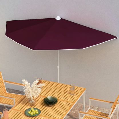 vidaXL Garden Half Parasol Outdoor Umbrella Sunshade with Pole UV Protective Patio Balcony Multi Colors - Deco Ranches