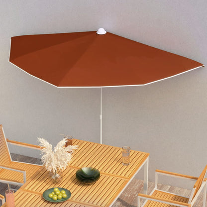 vidaXL Garden Half Parasol Outdoor Umbrella Sunshade with Pole UV Protective Patio Balcony Multi Colors - Deco Ranches