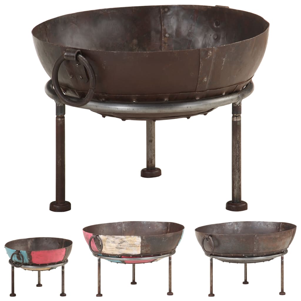 vidaXL Outdoor Iron Fire Pit Fire Bowl for Camping Picnic Garden Patio Rustic Fireplace - Deco Ranches
