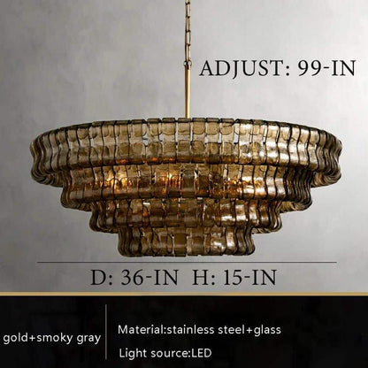 Refined Ice Glass Round Chandelier